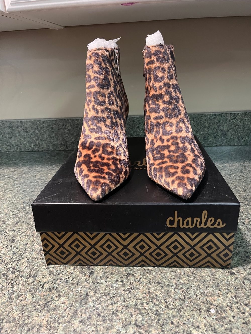 Charles by Charles David Leopard-Print Pointed Toe Ankle Boots